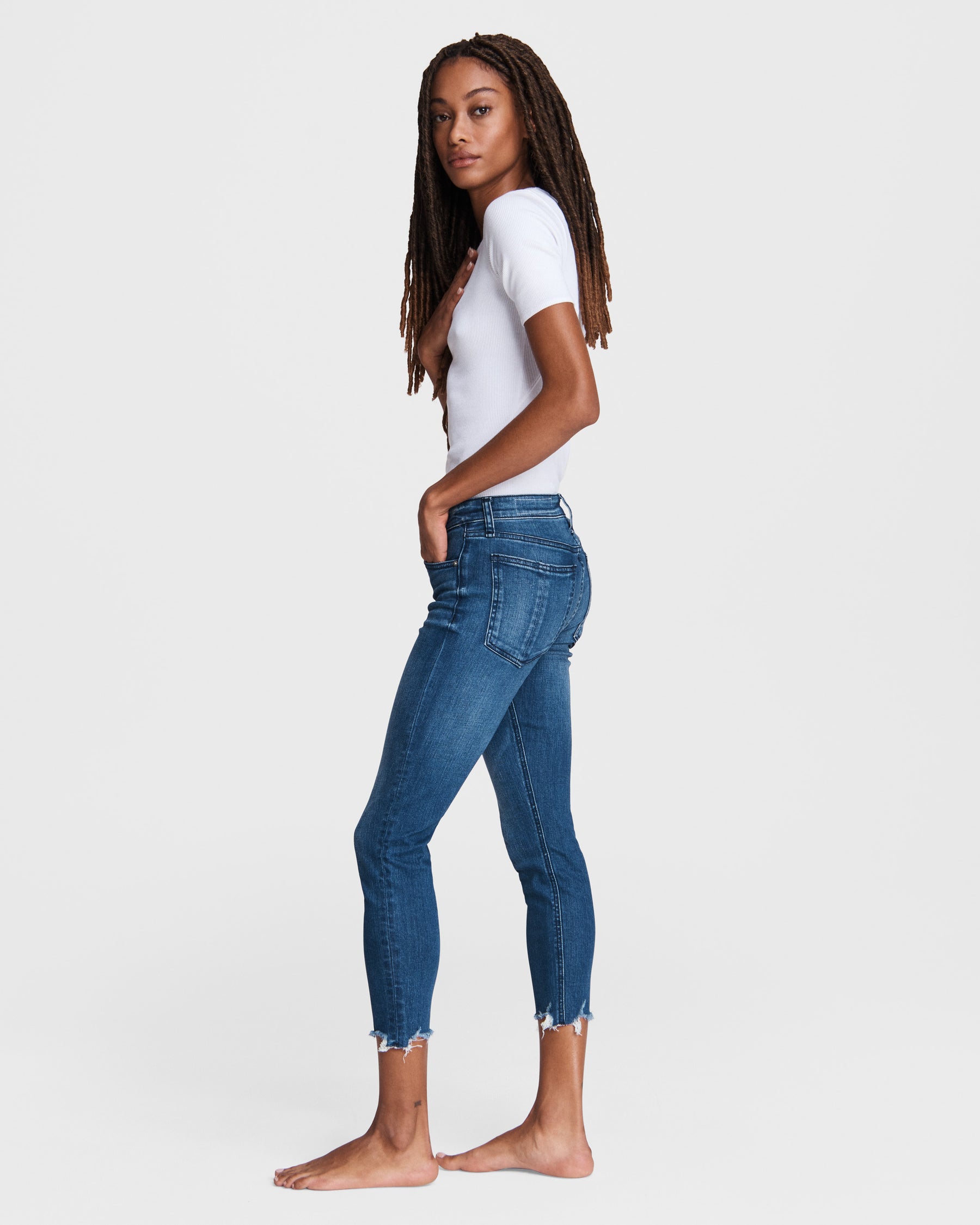 Cate Mid-Rise Shorty Skinny Jeans