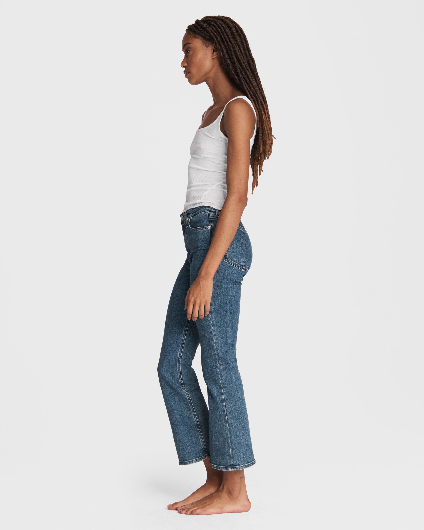 Nina High-Rise Ankle Flare Jeans
