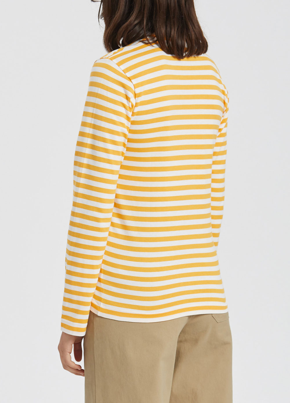 T217 Red Heart Stripe Long-sleeve T-shirt