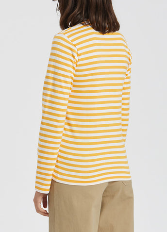 T217 Red Heart Stripe Long-sleeve T-shirt