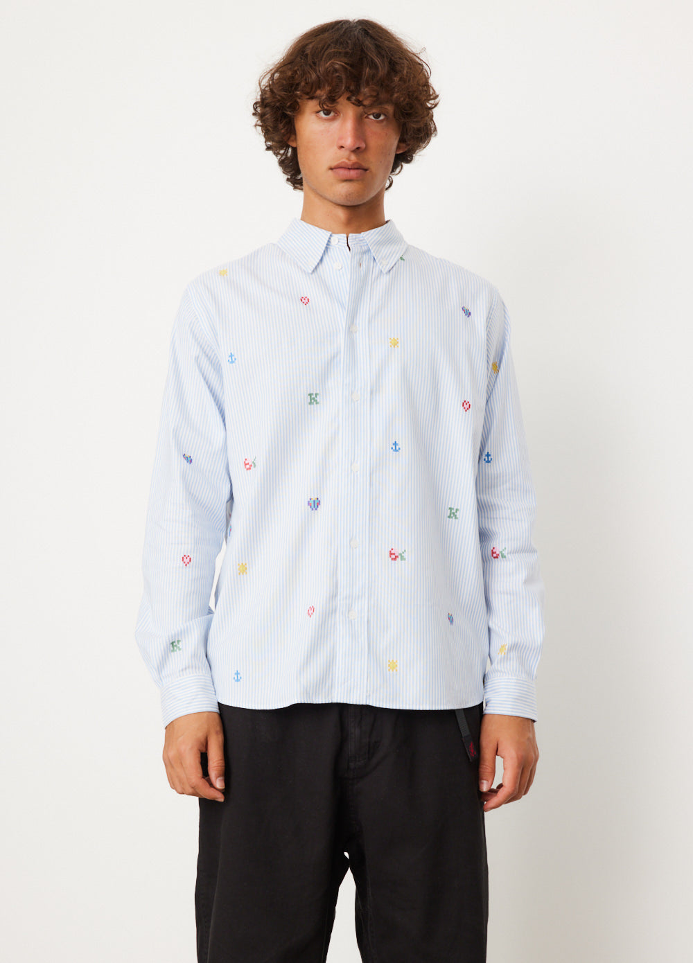 Kenzo Pixel Striped Casual Shirt