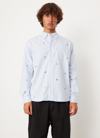 Kenzo Pixel Striped Casual Shirt