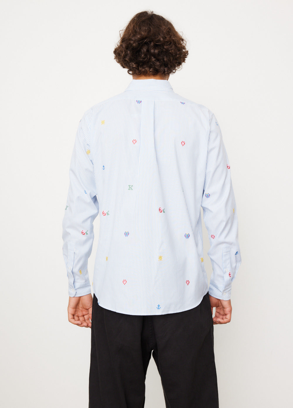 Kenzo Pixel Striped Casual Shirt