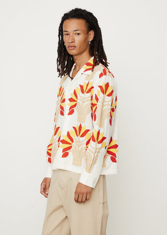 Foliage Appliqué Long Sleeve Shirt
