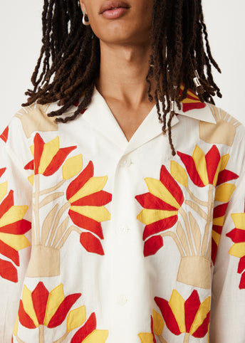 Foliage Appliqué Long Sleeve Shirt