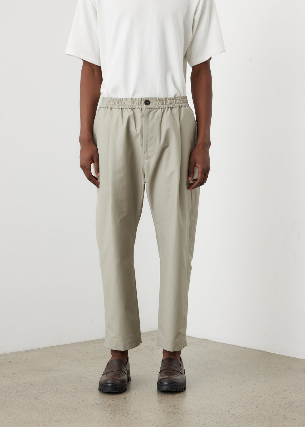 Elastic Waist Straight Pant