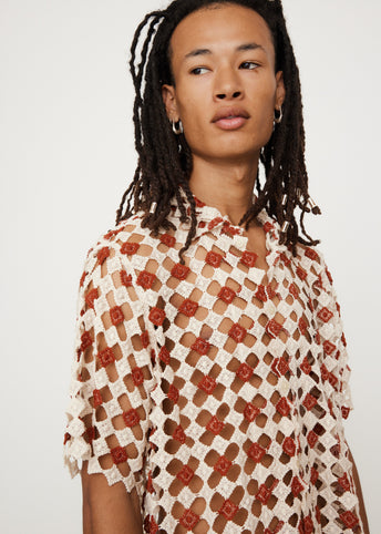 Diamond Lace Short Sleeve Shirt