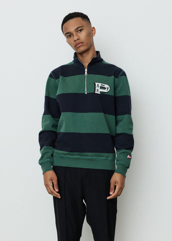Worked P Striper Half Zip Sweatshirt