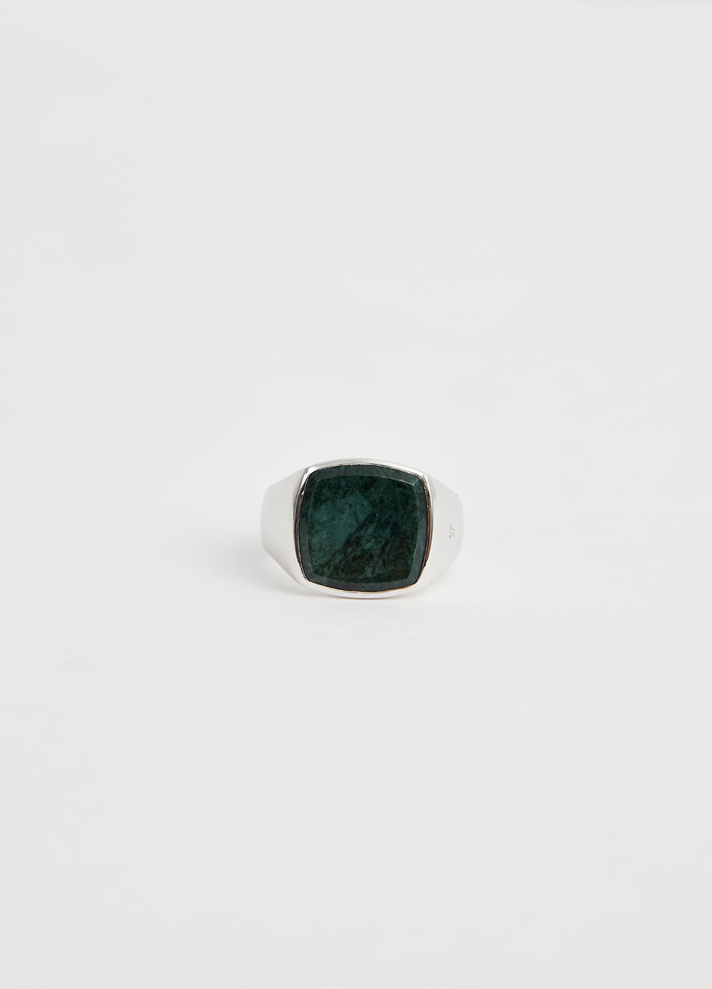 Cushion Green Marble Ring