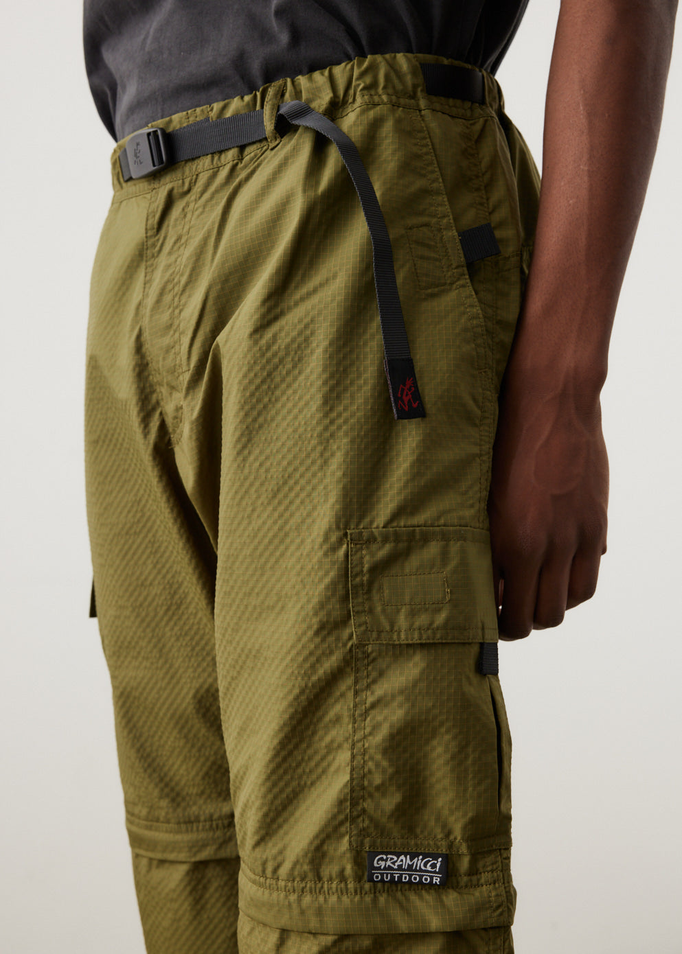 Pop Trading Company - Wide-Leg Canvas Zip-Off Cargo Trousers - Green Pop  Trading Company