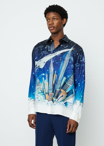 Long Sleeve Vol de Nuit Silk Shirt