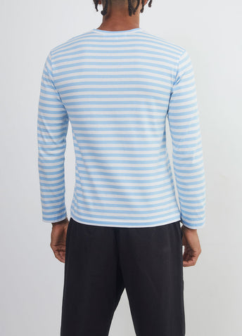 T278 Red Heart Stripe Long-sleeve T-shirt