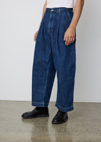 Puch Single Pleated Wide Denim Pant
