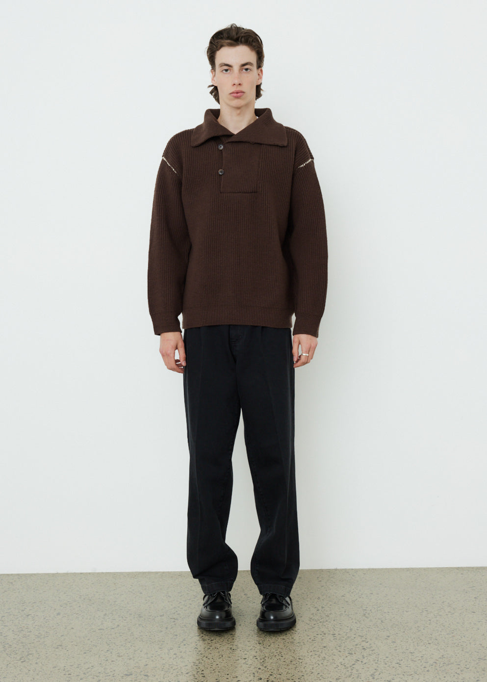 High Neck Rib Knit