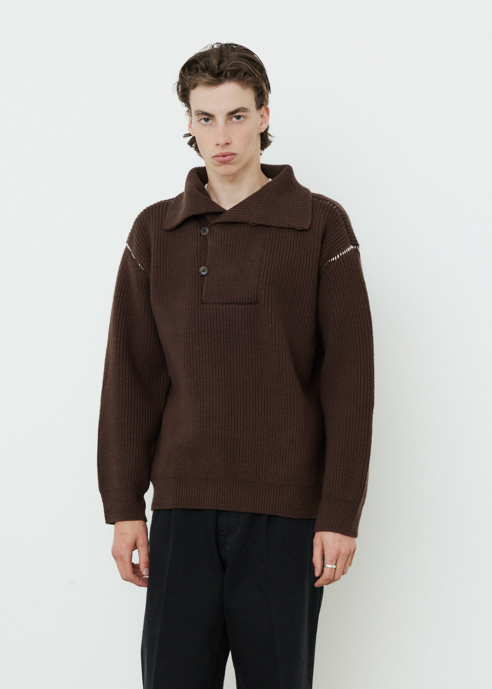 High Neck Rib Knit