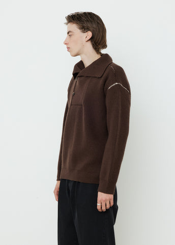 High Neck Rib Knit