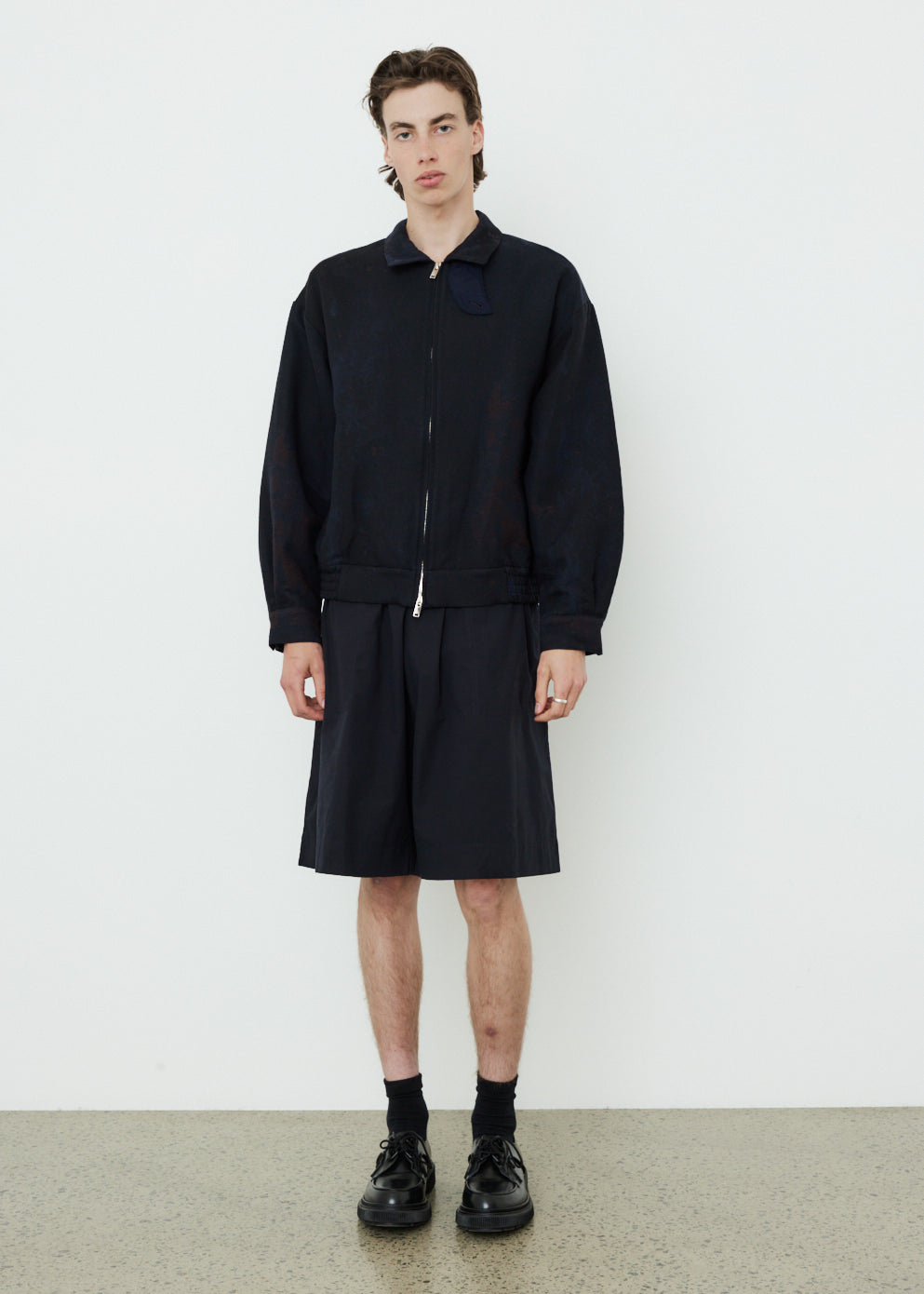 Jacquard Loosed Zip Blouson