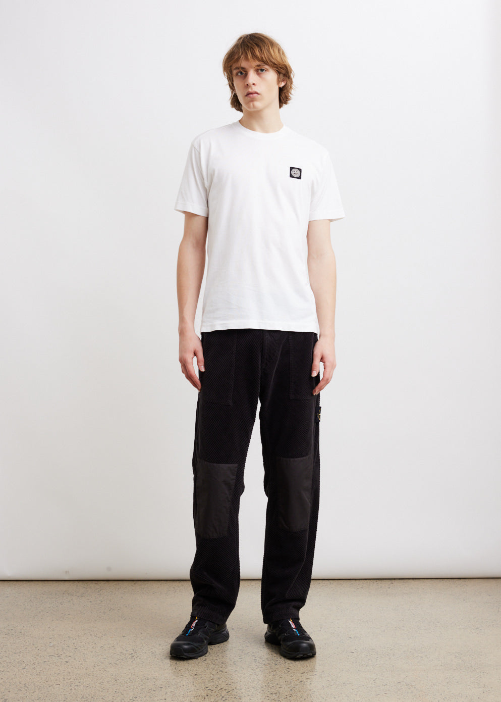 Mix Fabric Cord Fatigue Pants