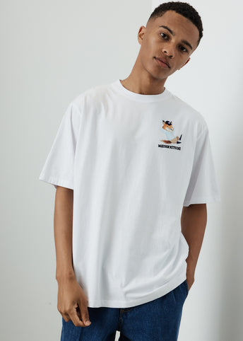 Small Dressed Fox Print Easy T-Shirt