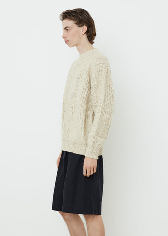 Irregular Knitted Crewneck Sweater