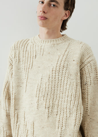 Irregular Knitted Crewneck Sweater