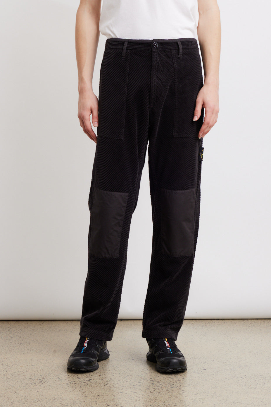 Mix Fabric Cord Fatigue Pants