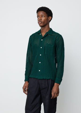 Sheer Brick Lace Long Sleeve Shirt