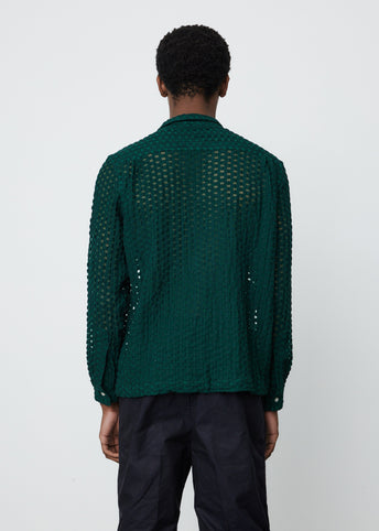 Sheer Brick Lace Long Sleeve Shirt