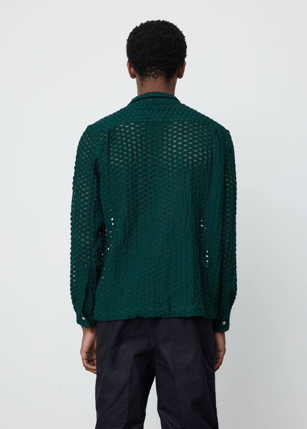Sheer Brick Lace Long Sleeve Shirt