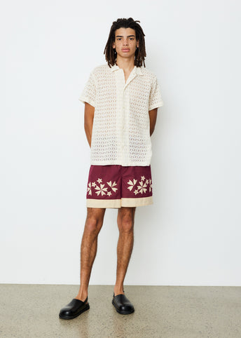Lattice Lace Short Sleeve Shirt