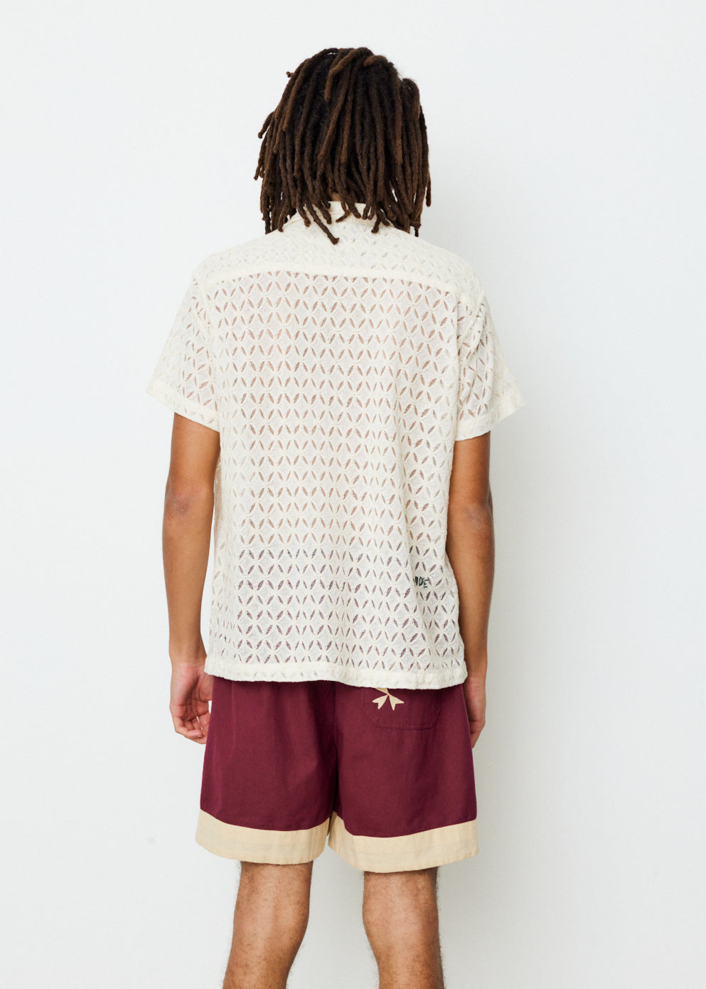 Lattice Lace Short Sleeve Shirt