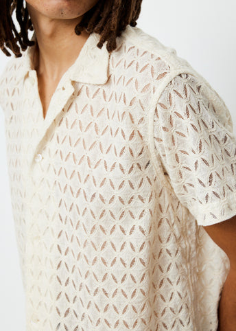 Lattice Lace Short Sleeve Shirt