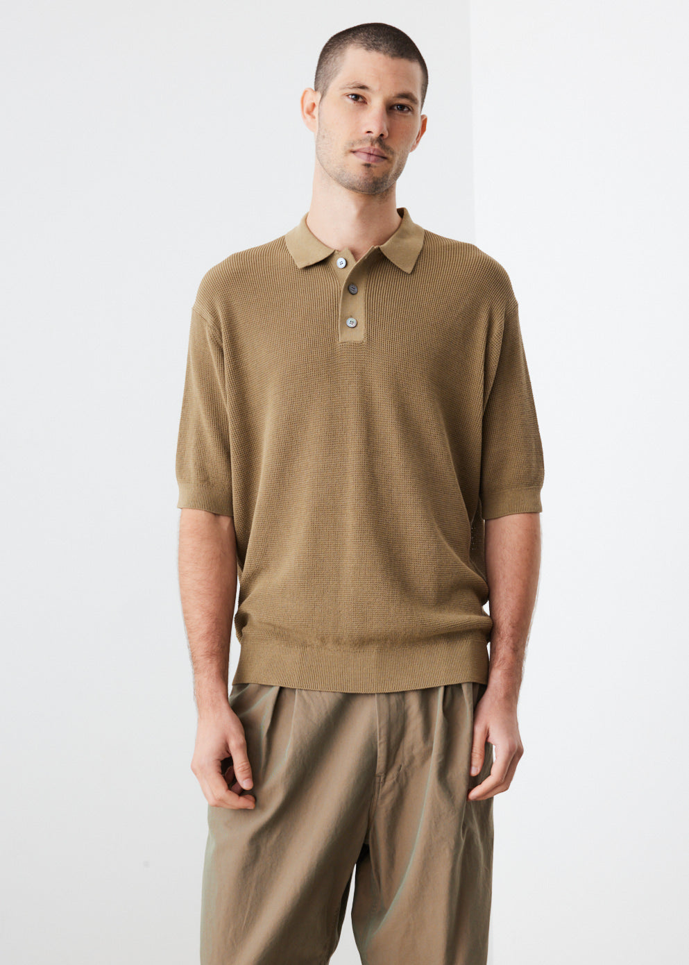 Waffle Knit Polo