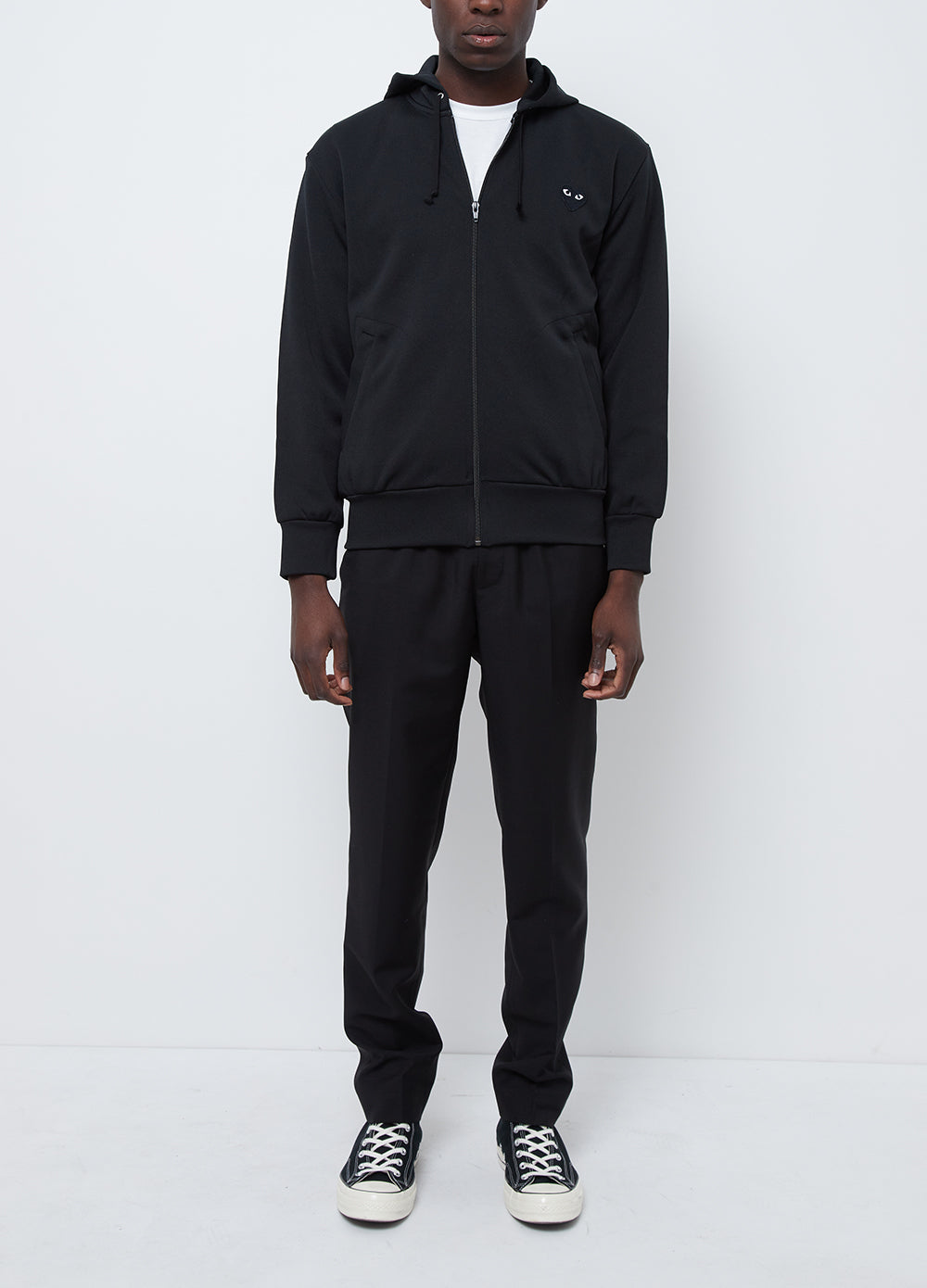 T254 Black Heart Zip Hoodie