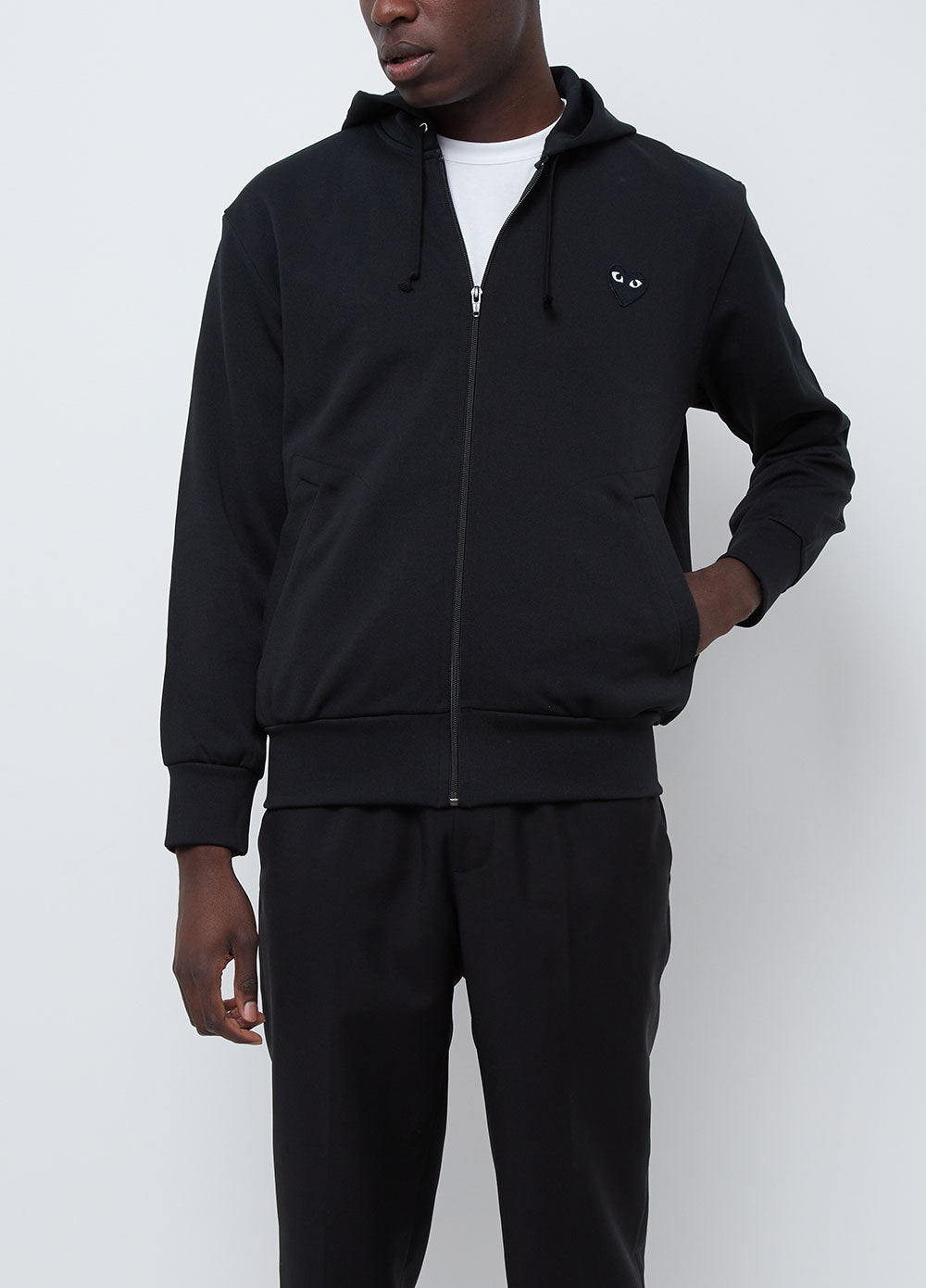 T254 Black Heart Zip Hoodie