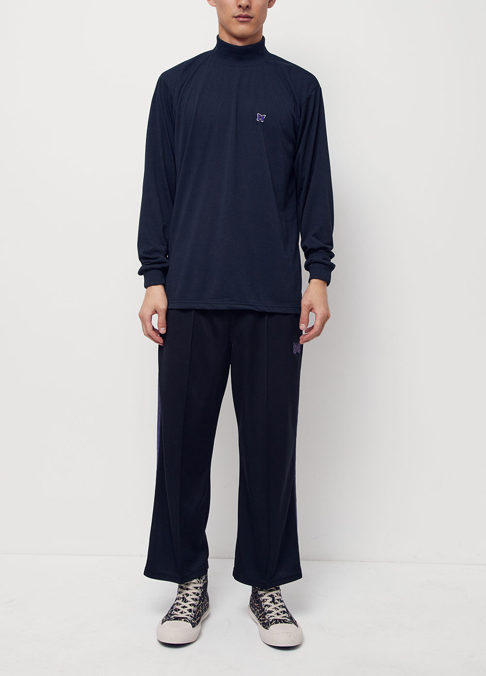 Long-sleeve Mock Neck T-shirt
