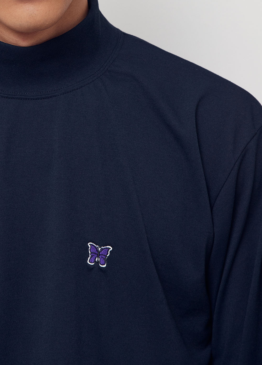 Long-sleeve Mock Neck T-shirt