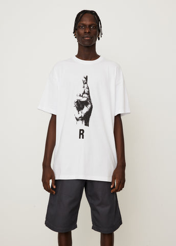 Oversized T-shirt With Hand Sign Print