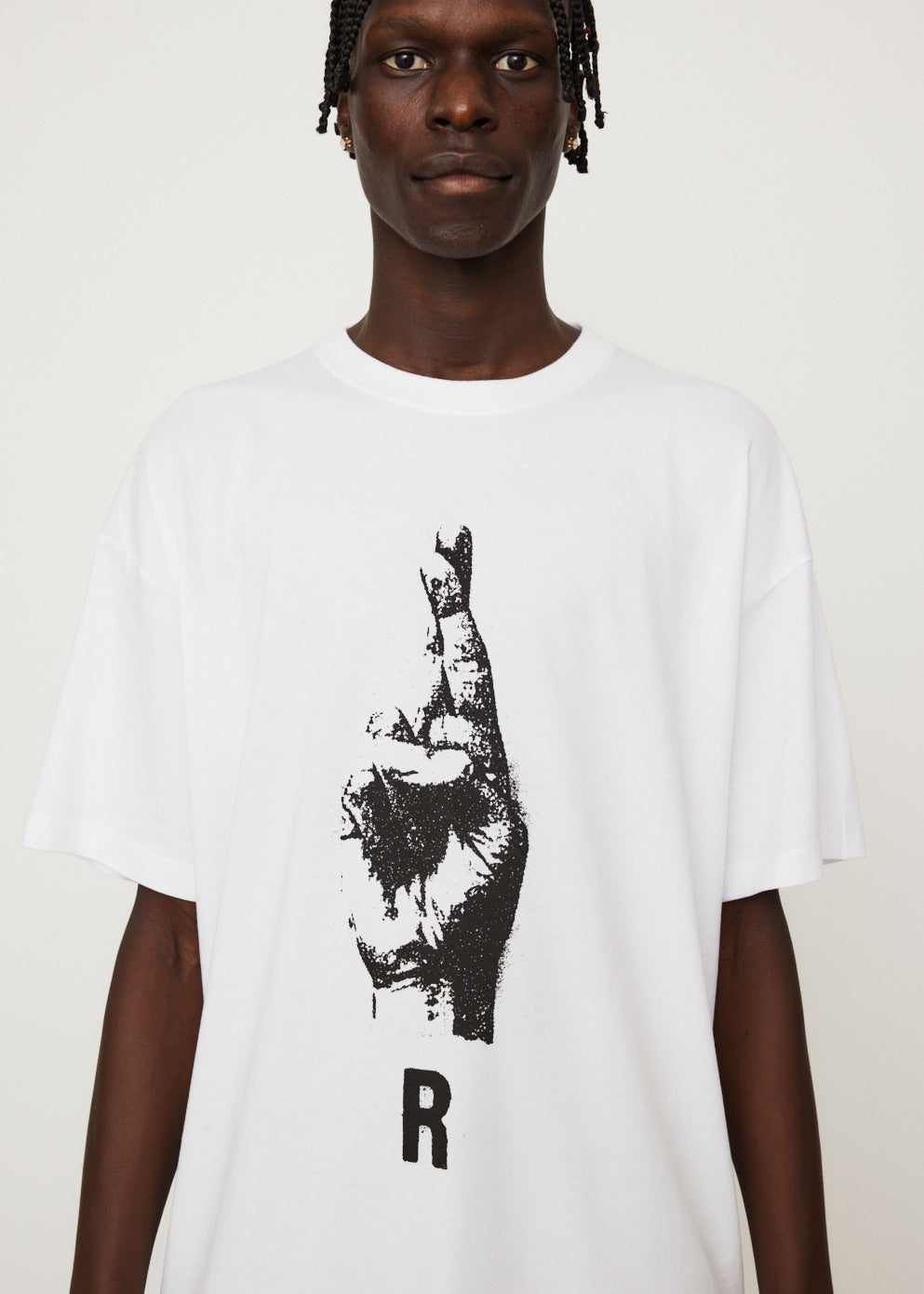 Oversized T-shirt With Hand Sign Print