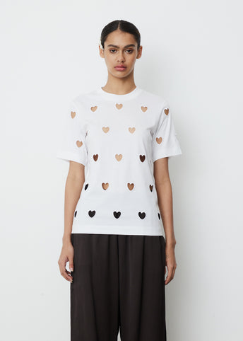 Short Sleeve Heart Cut-Out T Shirt