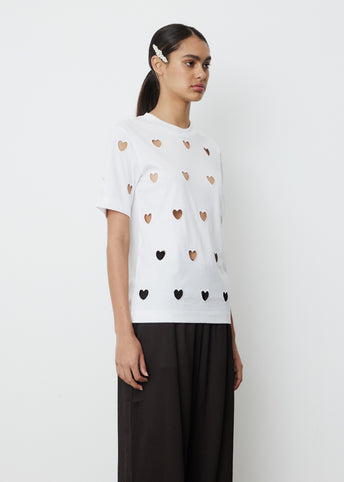 Short Sleeve Heart Cut-Out T Shirt