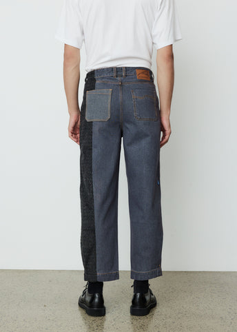 Panelled Pleated Jeans