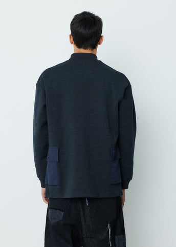 Wool Ponte x Cotton Nylon Tussah Pullover