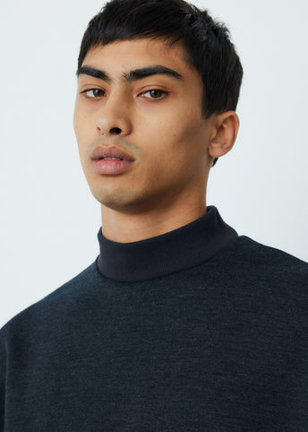 Wool Ponte x Cotton Nylon Tussah Pullover