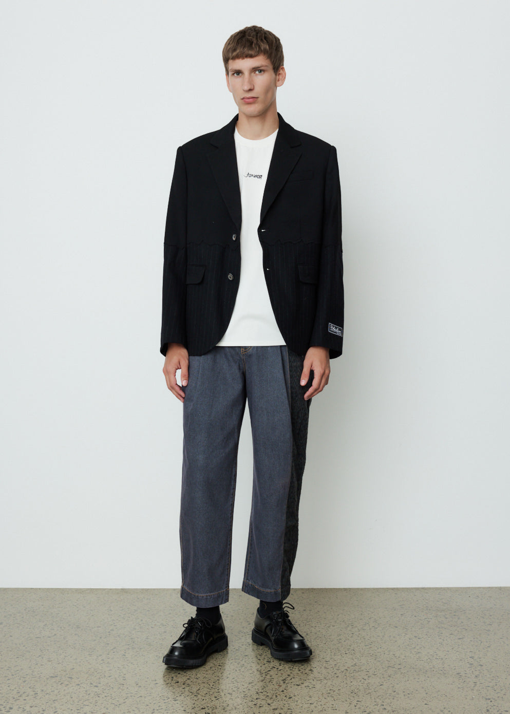 Panelled Pleated Jeans