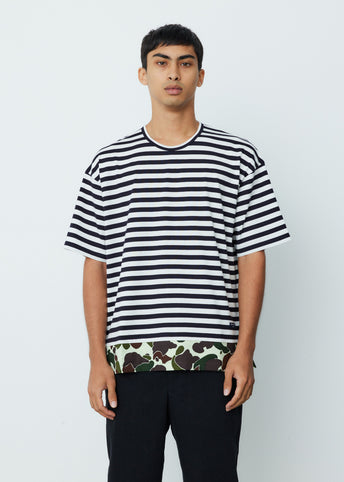 Horizontal Stripe Typewriter Camo Print T-Shirt