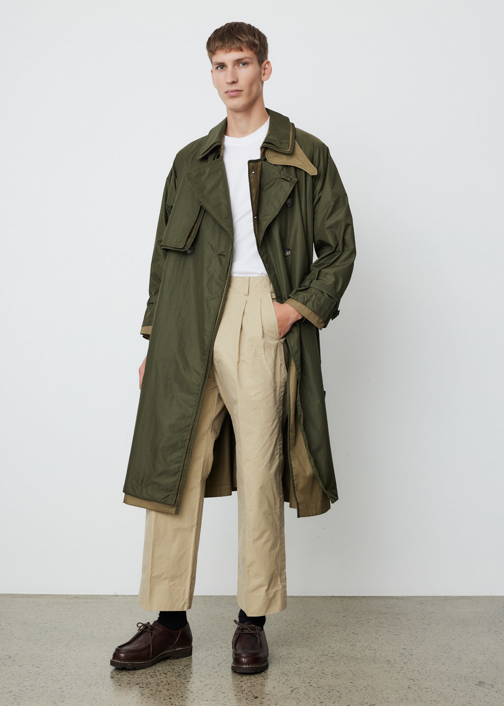 YOKE Nylon Covered Trench Coat-