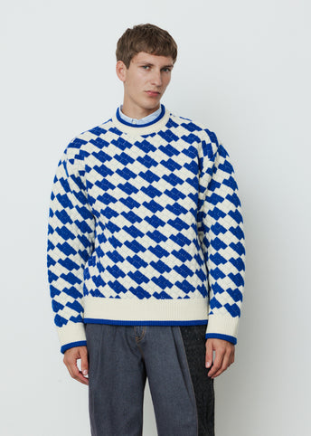 Checked Crewneck Sweatshirt