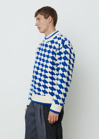 Checked Crewneck Sweatshirt