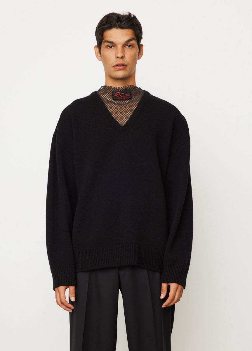 RAF SIMONS Sous Pull Neckpiece - Light Blue/Green | Garmentory